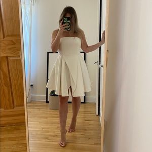 C/meo asymetric bustier dress